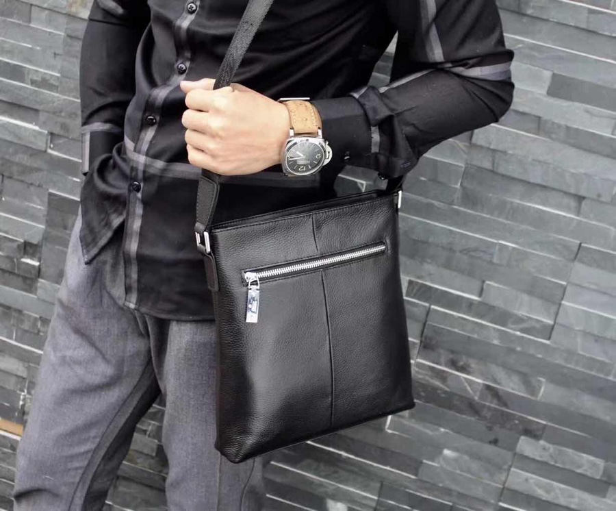 [TOP] GUCCI Men's Top-Level Leather Bag 25x27x6cm - Black