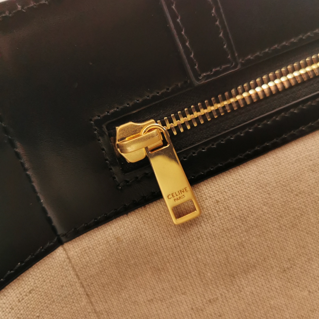 [TOP] CELINE Cotton And Linen Shopping Bag 27×31×25CM - Beige