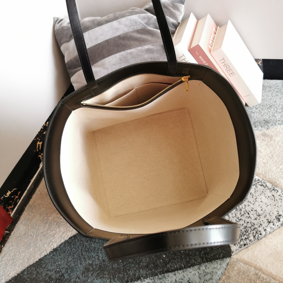 [TOP] CELINE Cotton And Linen Shopping Bag 27×31×25CM - Beige