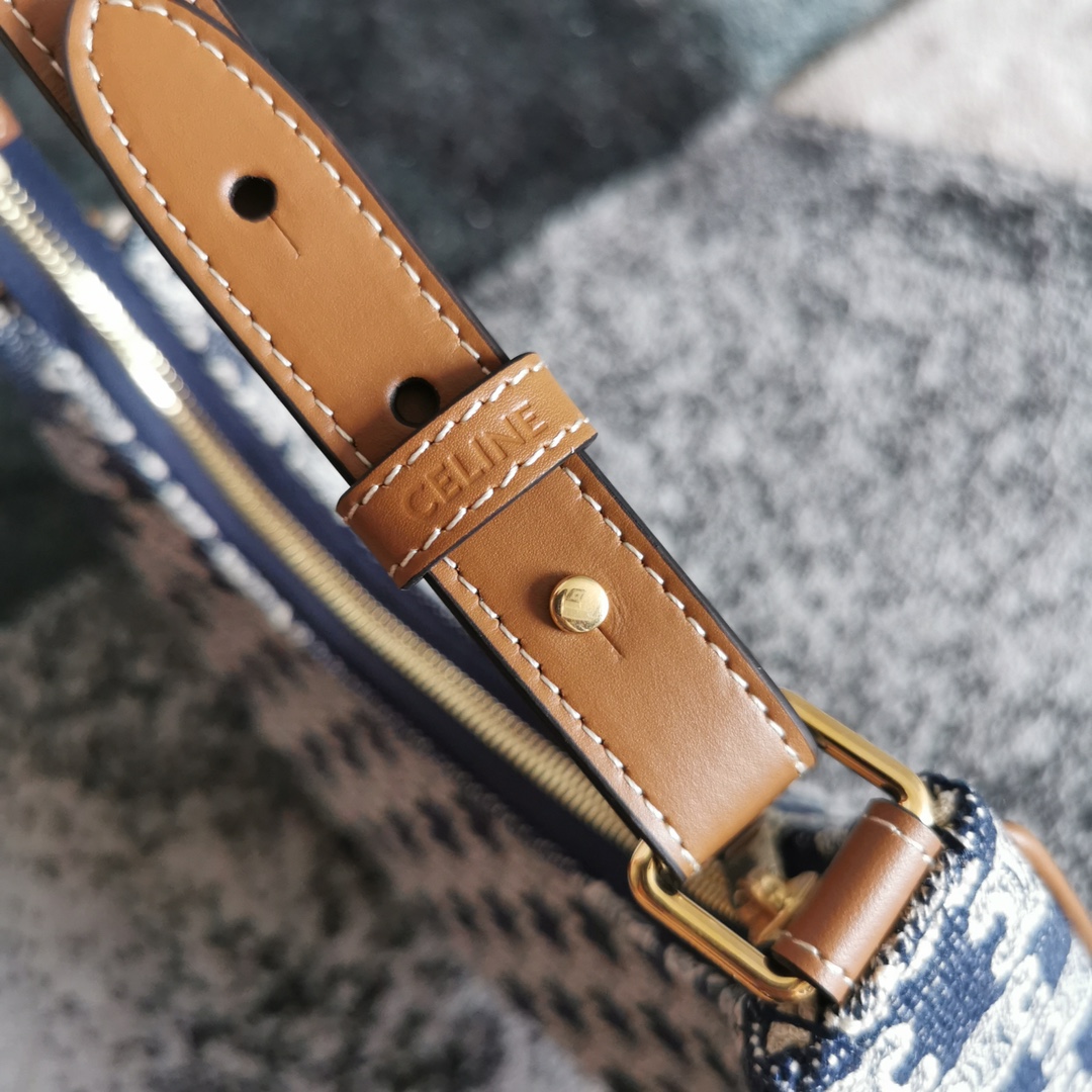 [TOP] CELINE Full Denim Printed Fabric Bag 23x13.5x6cm - Denim Blue