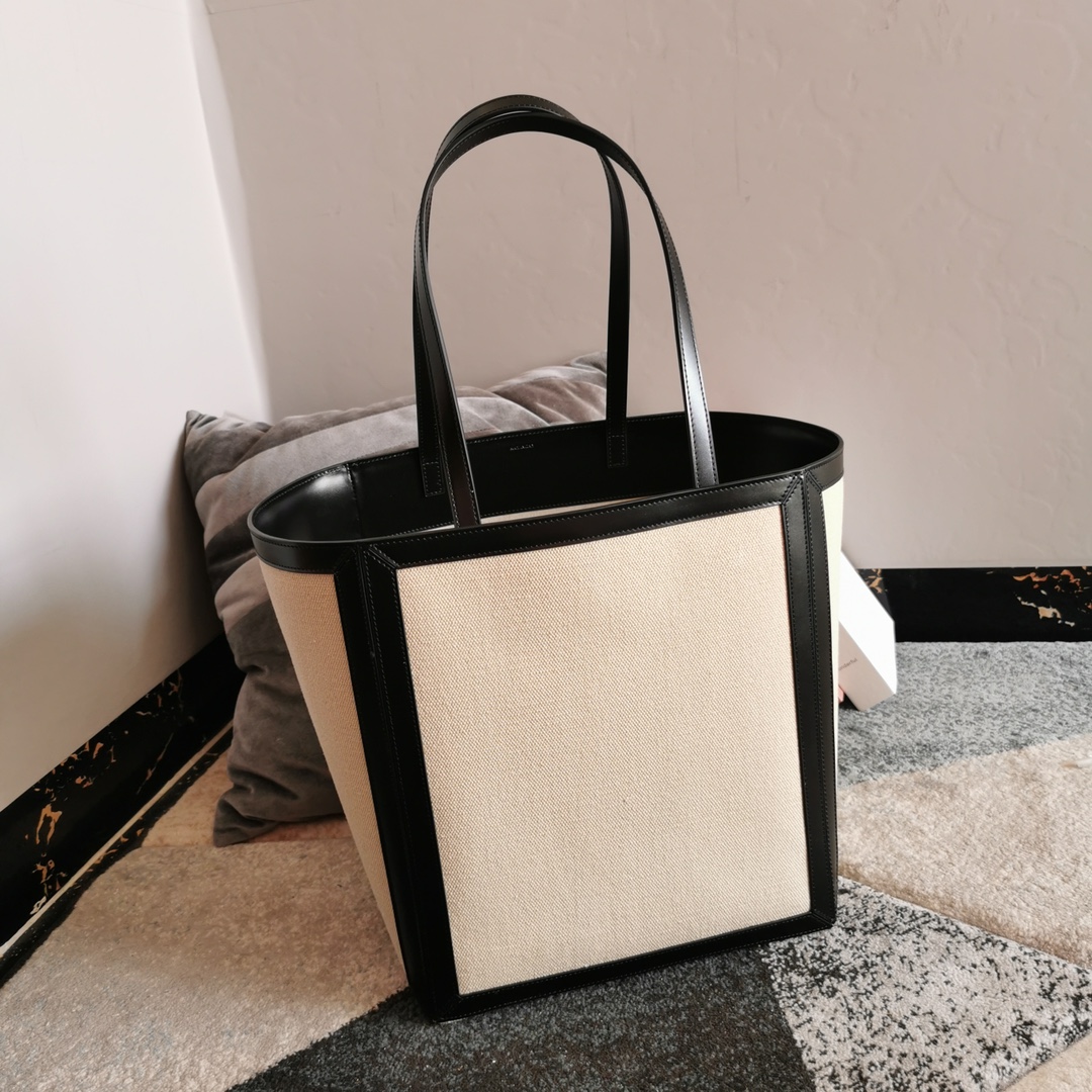 [TOP] CELINE Cotton And Linen Shopping Bag 27×31×25CM - Beige