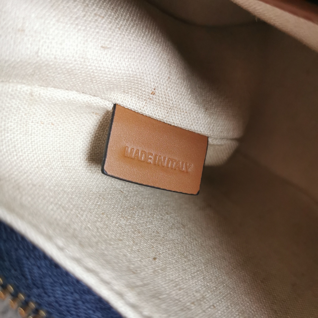 [TOP] CELINE Full Denim Printed Fabric Bag 23x13.5x6cm - Denim Blue