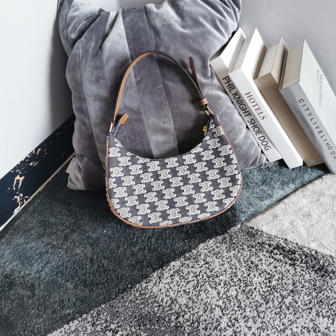 [TOP] CELINE Full Denim Printed Fabric Bag 23x13.5x6cm - Denim Blue