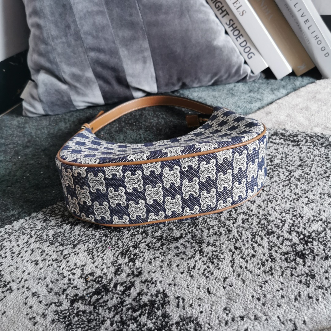 [TOP] CELINE Full Denim Printed Fabric Bag 23x13.5x6cm - Denim Blue