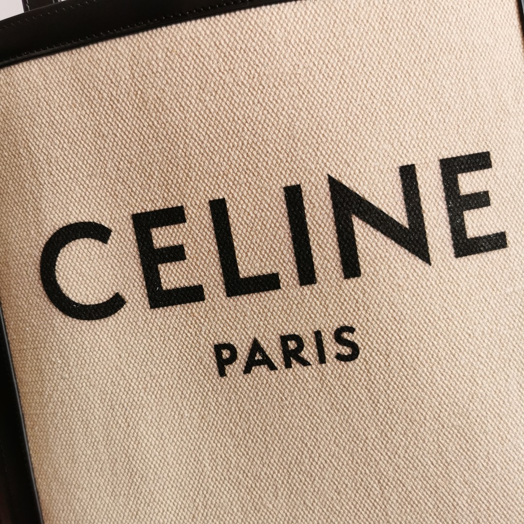 [TOP] CELINE Cotton And Linen Shopping Bag 27×31×25CM - Beige