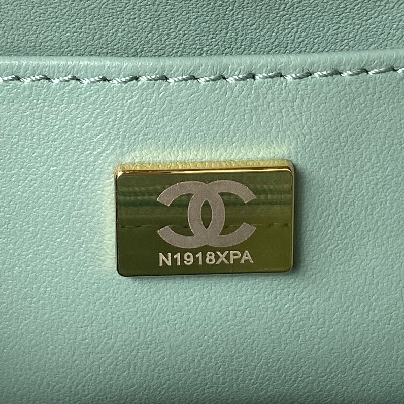 [TOP] CHANEL 23S Handle Makeup Bag 12.5*15*8cm - Mint Green&GHW