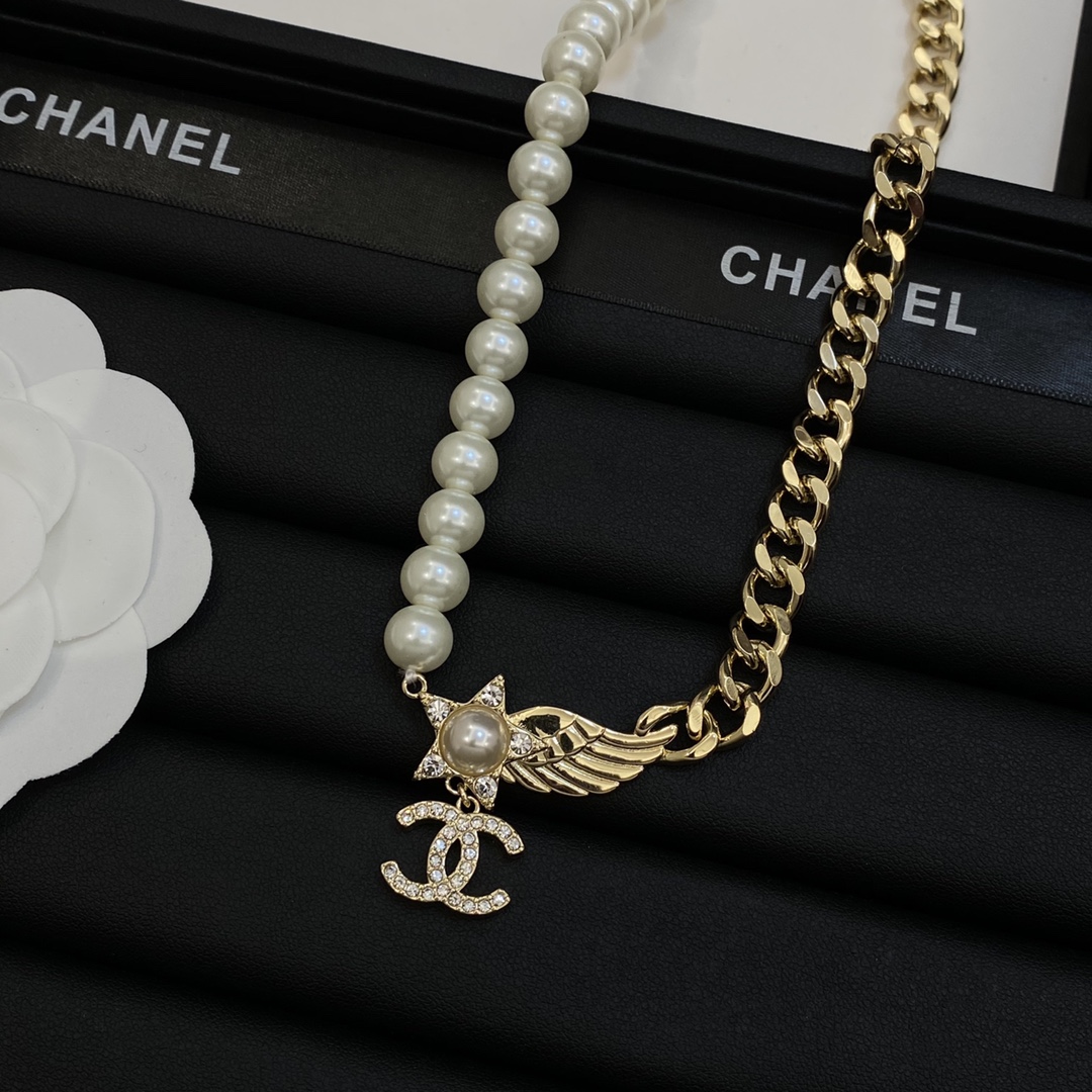 [TOP] CHANEL CC Necklace - Gold