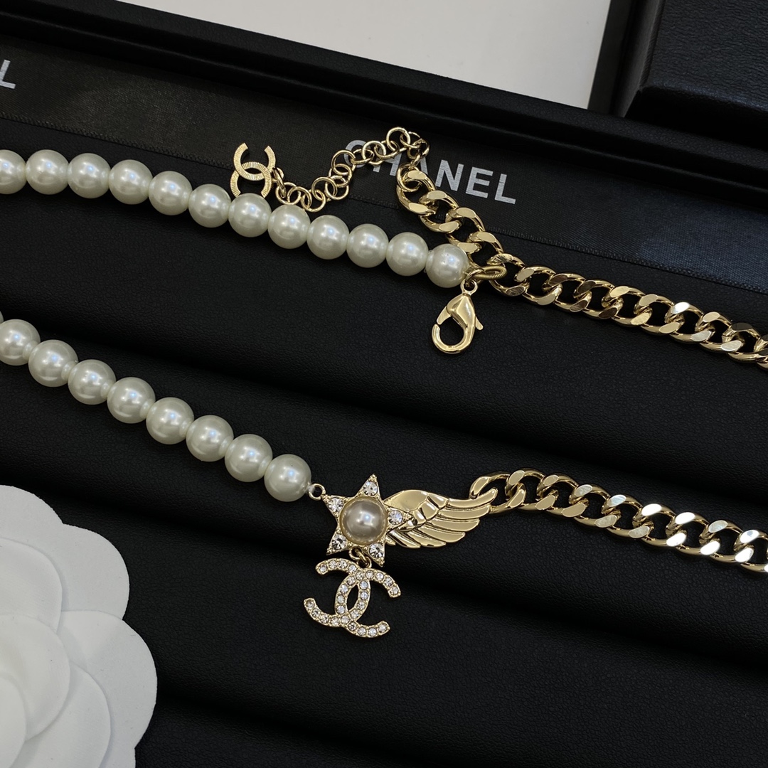 [TOP] CHANEL CC Necklace - Gold