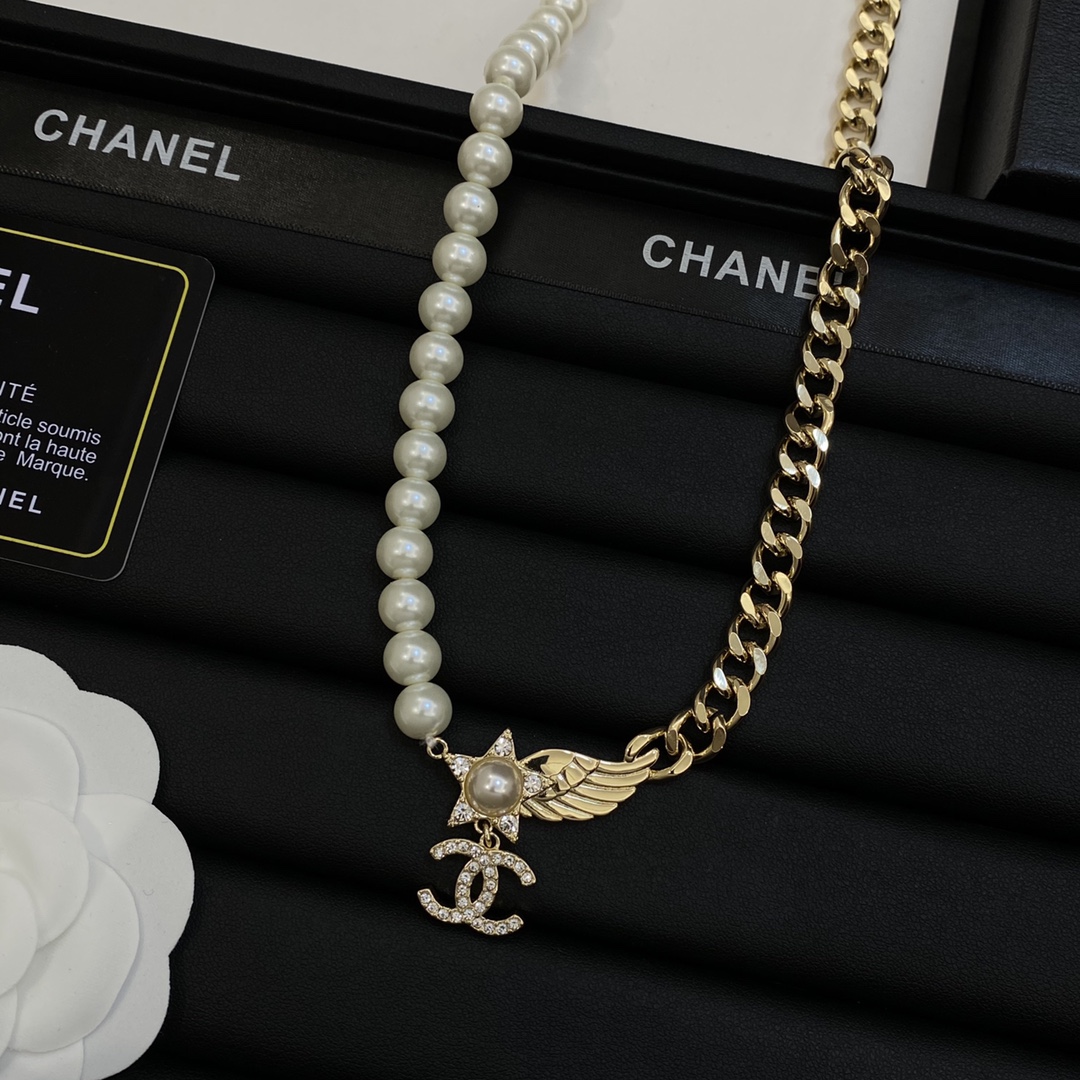 [TOP] CHANEL CC Necklace - Gold