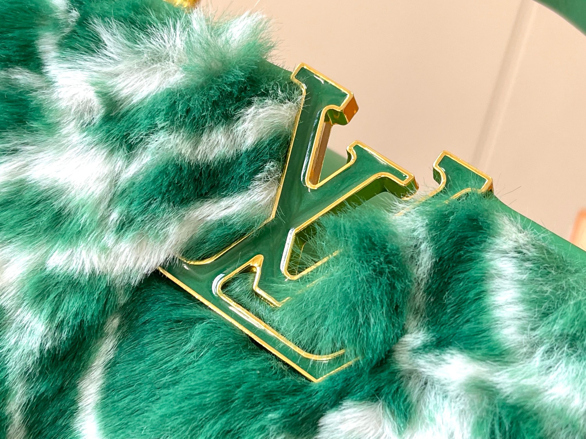 [TOP] Louis Vuitton LV Mink Fur Capsines Bags - Green&GHW