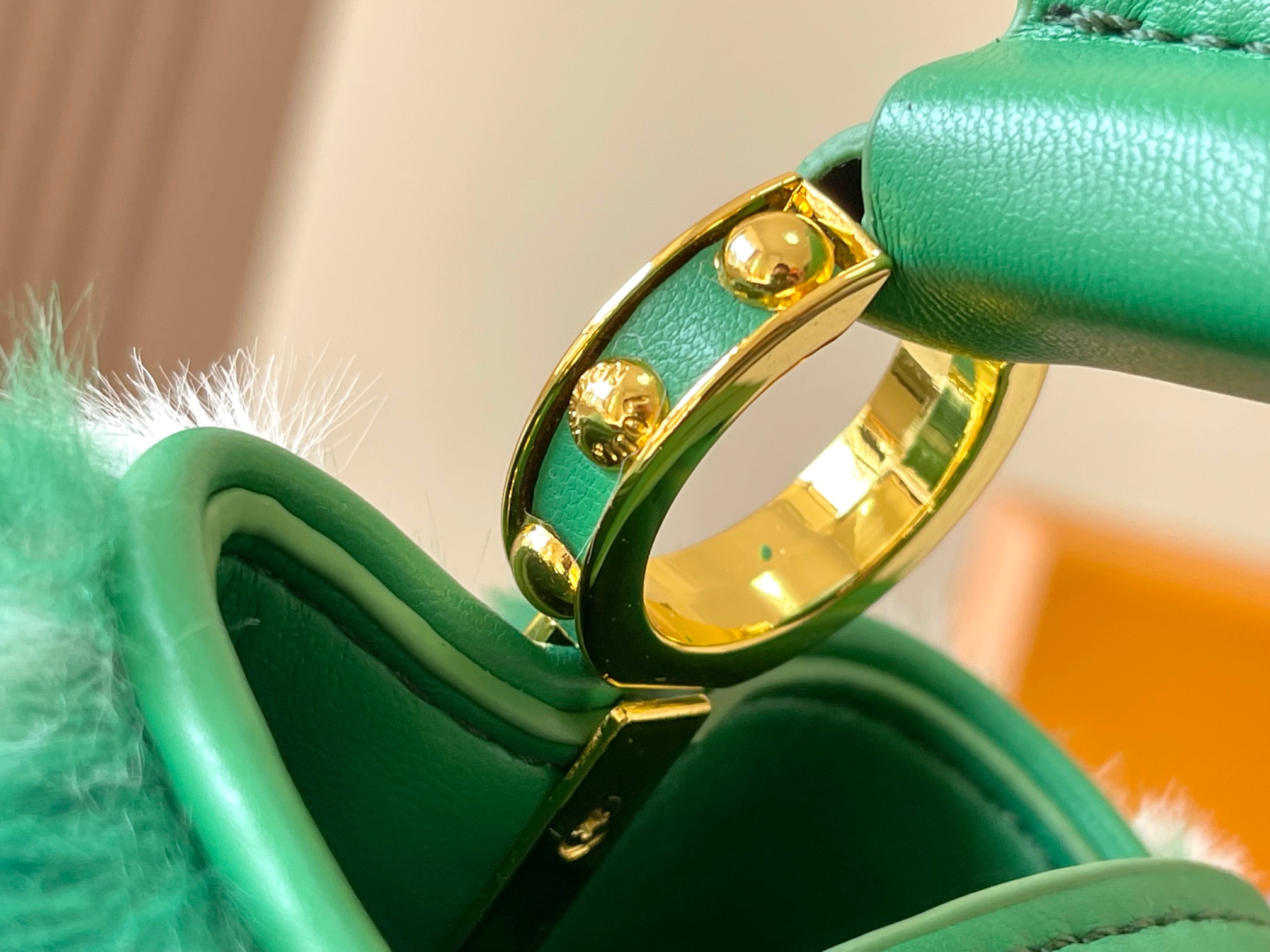 [TOP] Louis Vuitton LV Mink Fur Capsines Bags - Green&GHW