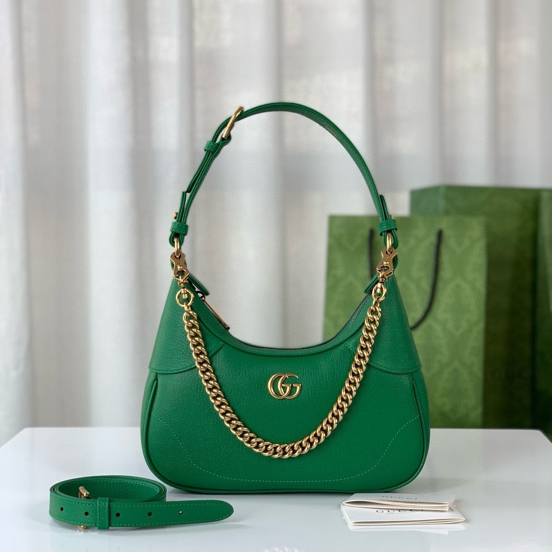 [TOP] GUCCI Lambskin Aphrodite Series Small Crescent Shoulder Handbags 25X19X7cm - 2 Colour