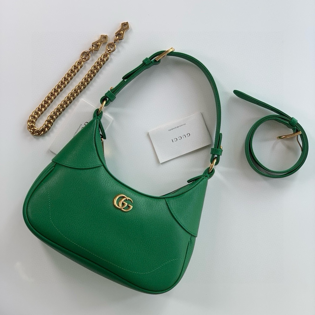 [TOP] GUCCI Lambskin Aphrodite Series Small Crescent Shoulder Handbags 25X19X7cm - 2 Colour