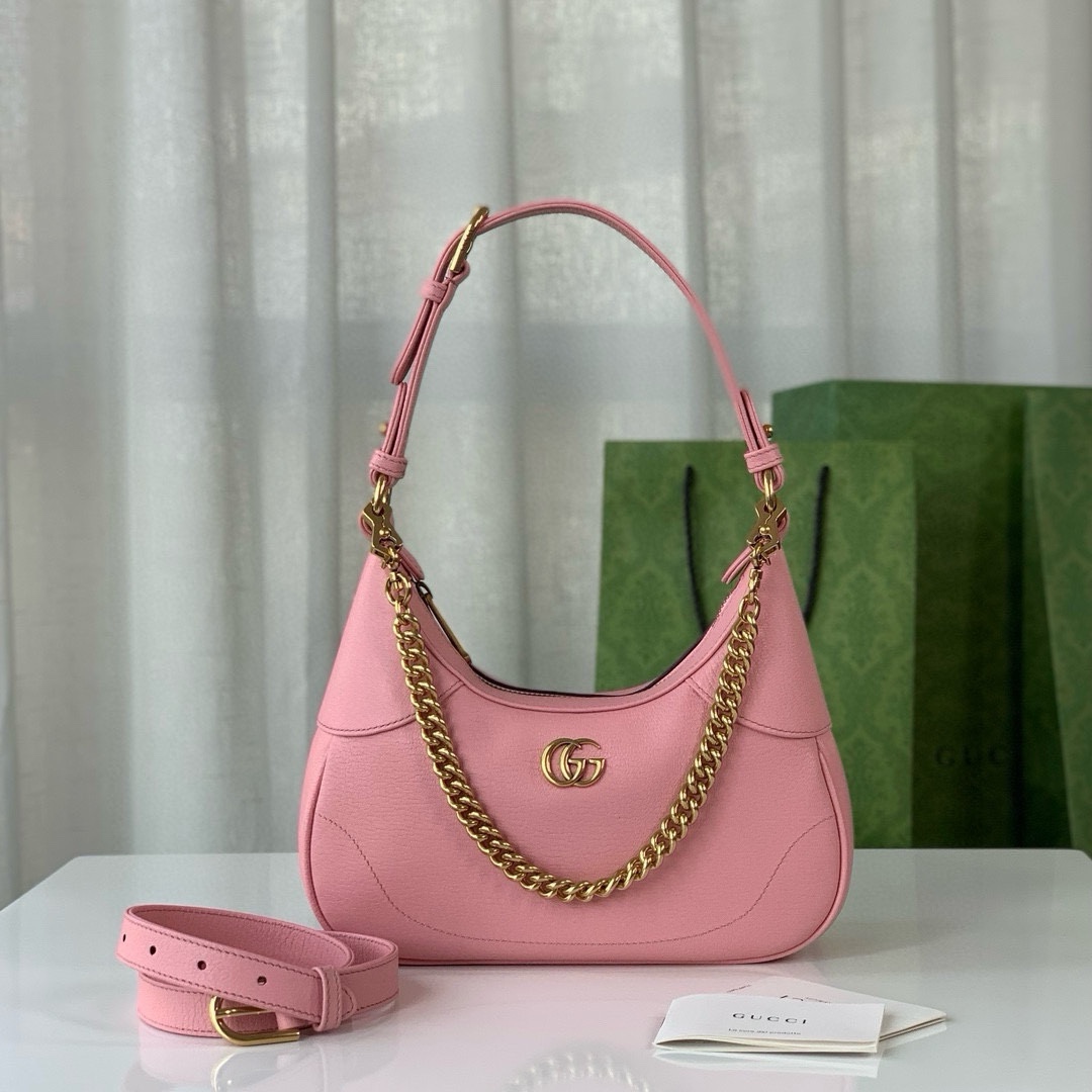 [TOP] GUCCI Lambskin Aphrodite Series Small Crescent Shoulder Handbags 25X19X7cm - 2 Colour