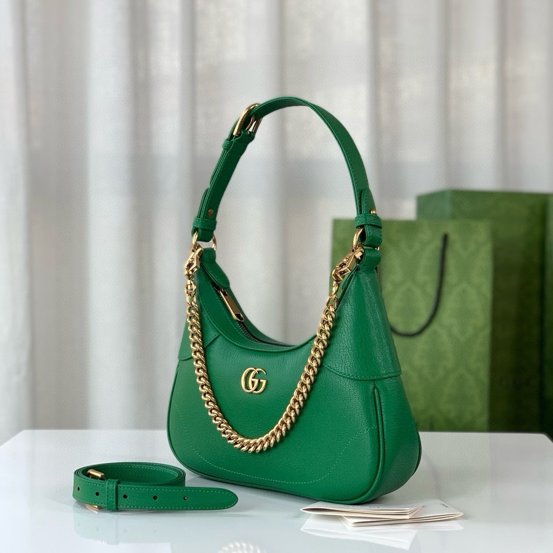 [TOP] GUCCI Lambskin Aphrodite Series Small Crescent Shoulder Handbags 25X19X7cm - 2 Colour