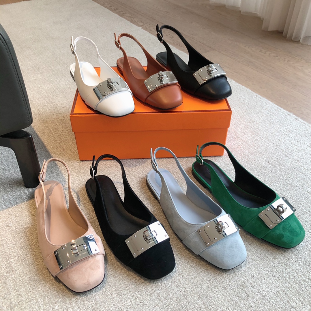 [TOP] HERMES Breathable Calfskin Mules - 7 Colors