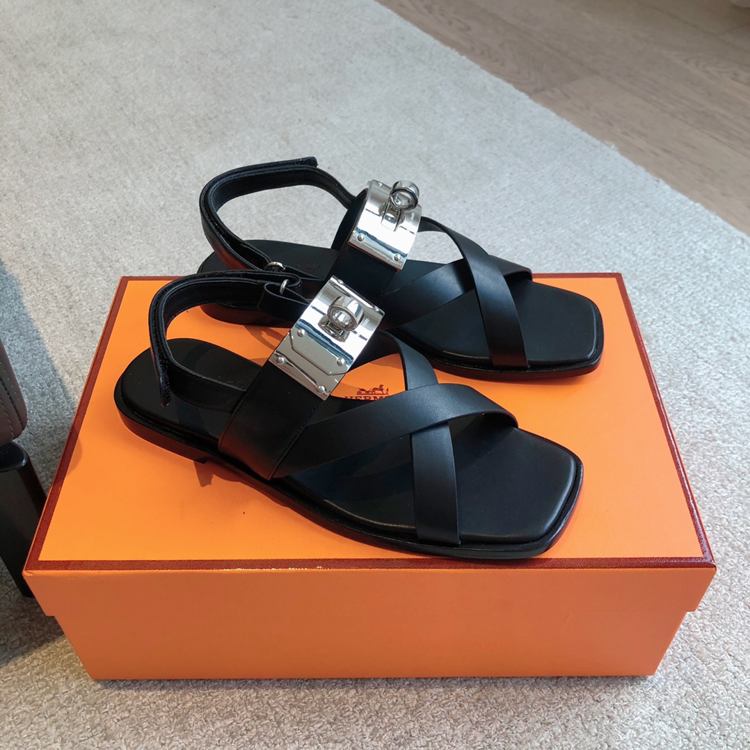 [TOP] HERMES Calfskin Sandals - 3 Colors