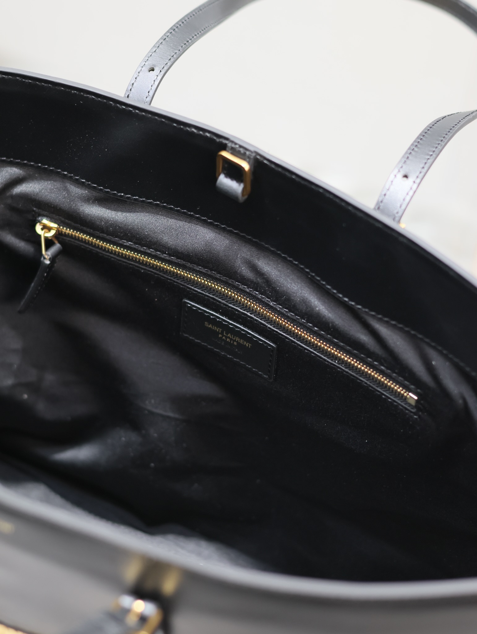 [TOP] Yves Saint Laurent YSL Braid Shopping Tote Bag - 38×28×13cm - Black