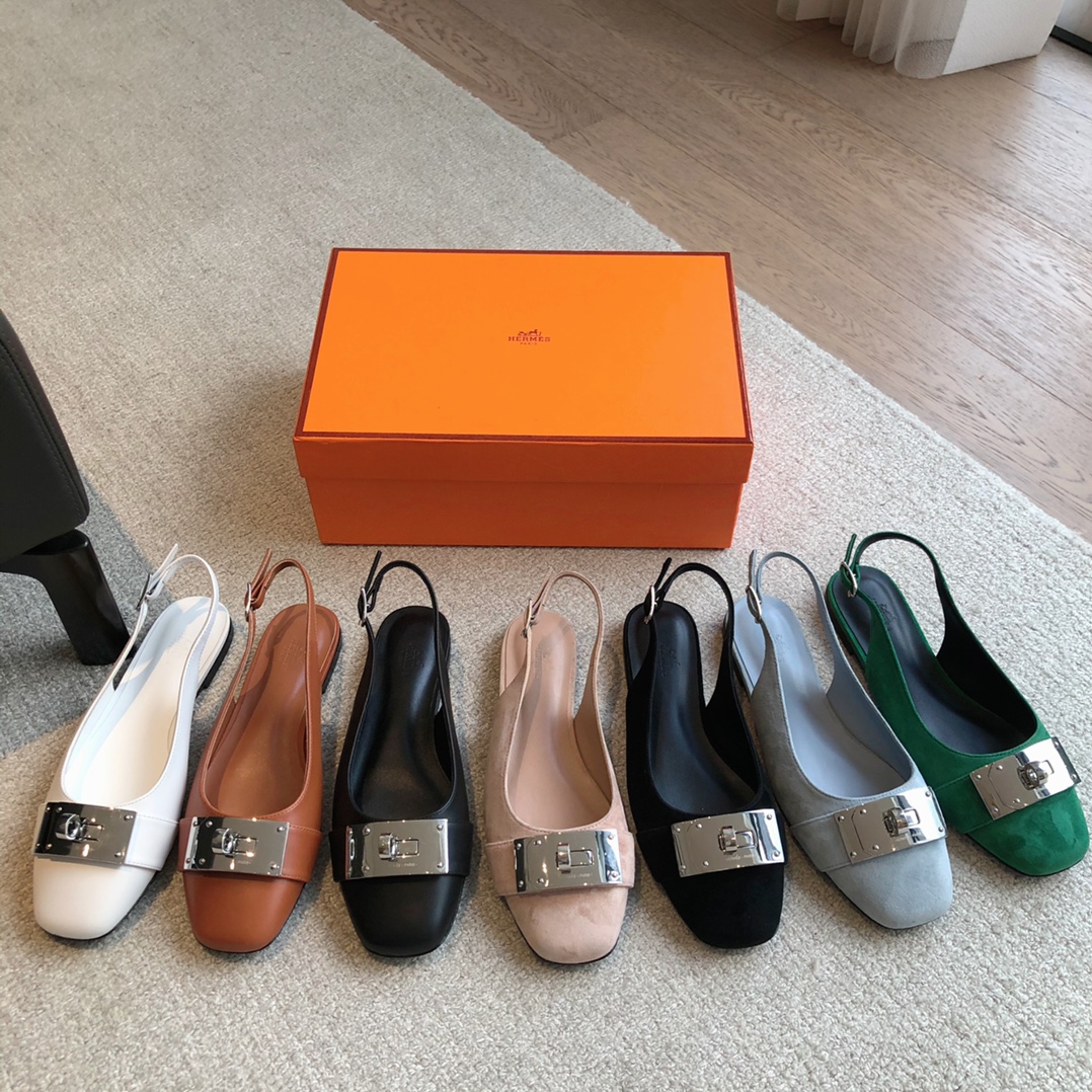 [TOP] HERMES Breathable Calfskin Mules - 7 Colors