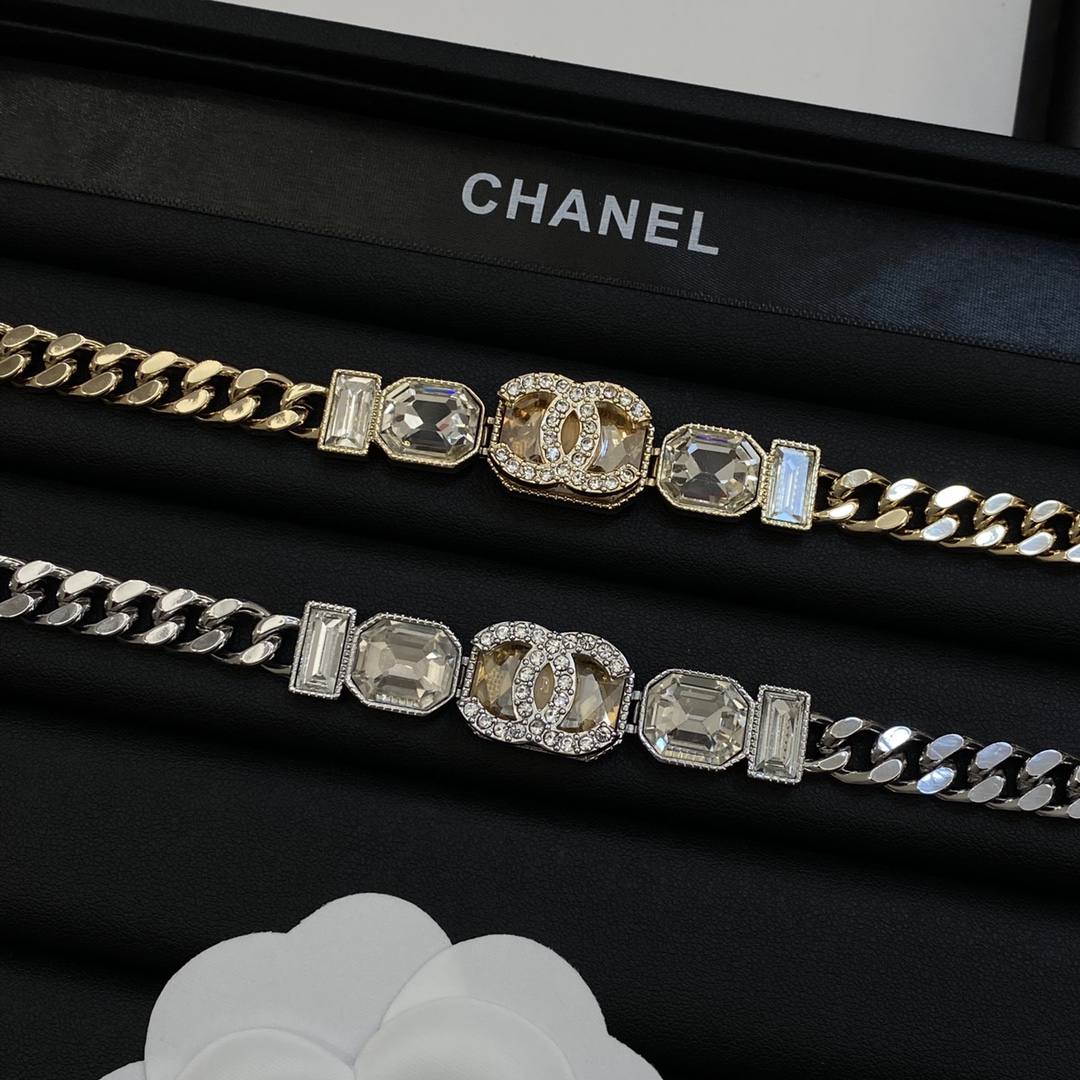 [TOP] CHANEL Necklace with Crystal - 2 Color