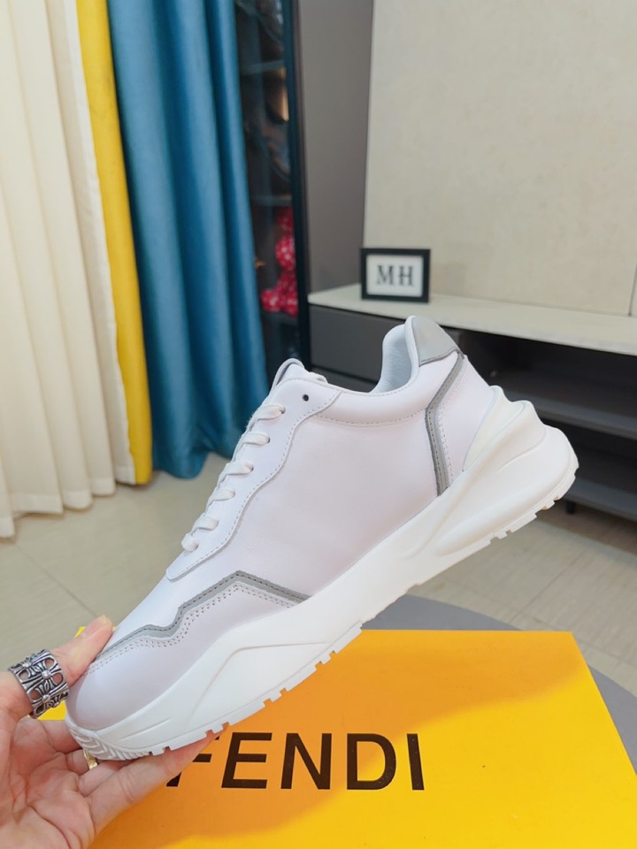 [TOP] FENDI Men's Calfskin Upper Casual Shoes - Black/White