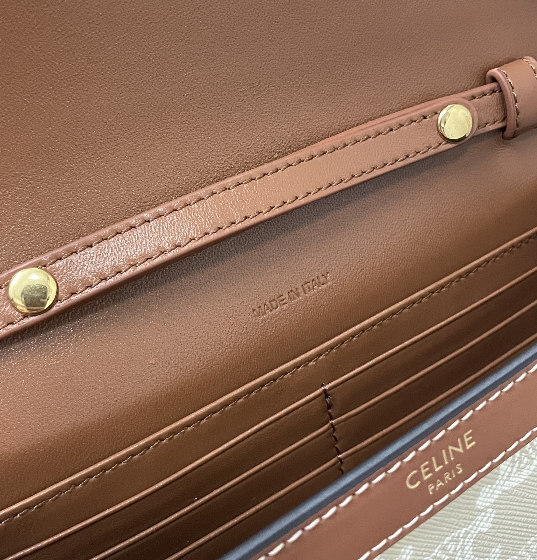 [TOP] CELINE Mini Woc  Bag 19.5X4.5X12cm - Beige Brown&GHW