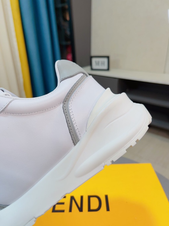 [TOP] FENDI Men's Calfskin Upper Casual Shoes - Black/White