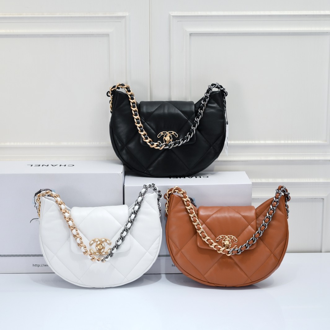 [TOP] CHANEL Lambskin Bag With Gold And Silver Metal Chain - GHW&25×20×7cm - 3 Colors