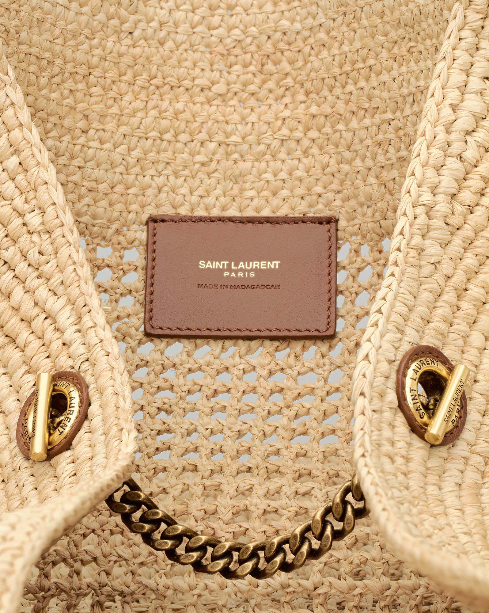 [TOP] Yves Saint Laurent YSL Lafite Grass Crochet Oversized Shopping Bag