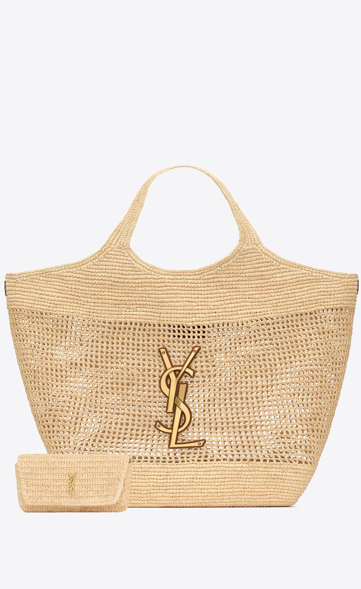 [TOP] Yves Saint Laurent YSL Lafite Grass Crochet Oversized Shopping Bag
