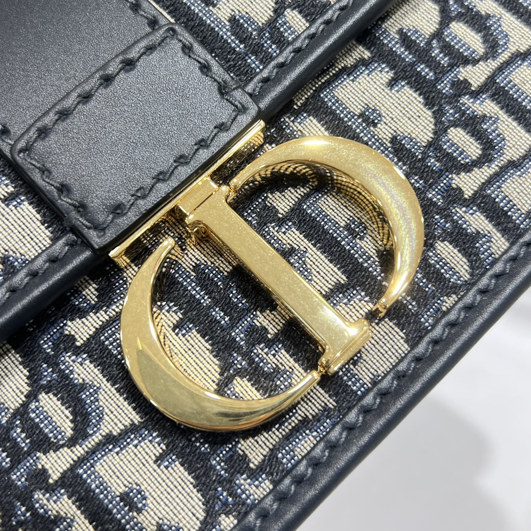 [Top] Christian Dior Oblique Embroidery Montaigne Bags 21.5*12*6cm - GHW