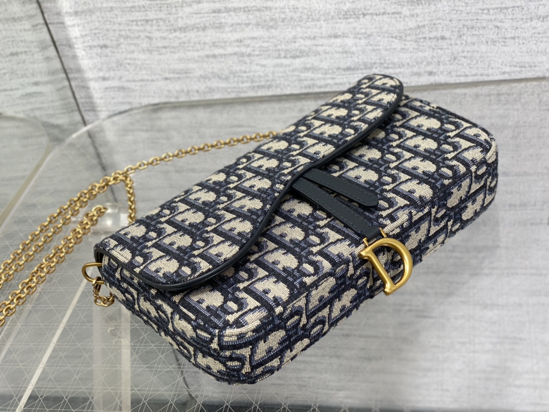[TOP] Christian Dior Saddle Chain Handbag - 21.5*12.5*3.7cm - GHW