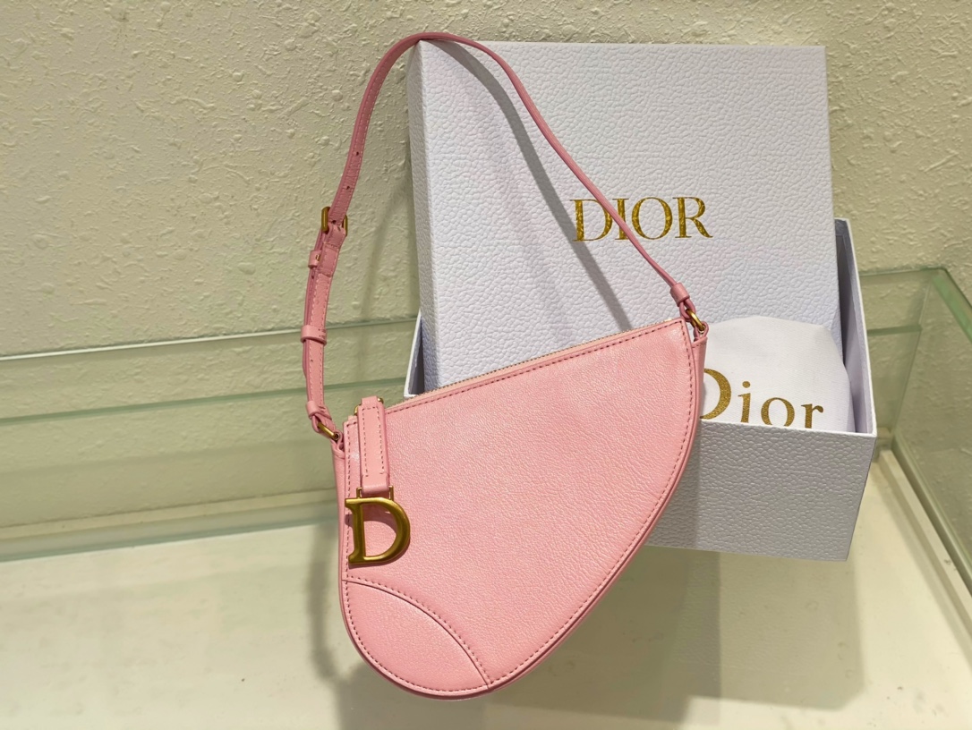 [TOP] Christian Dior Lambskin Leather Saddle Bags - 20x15x4cm - 4 Colors