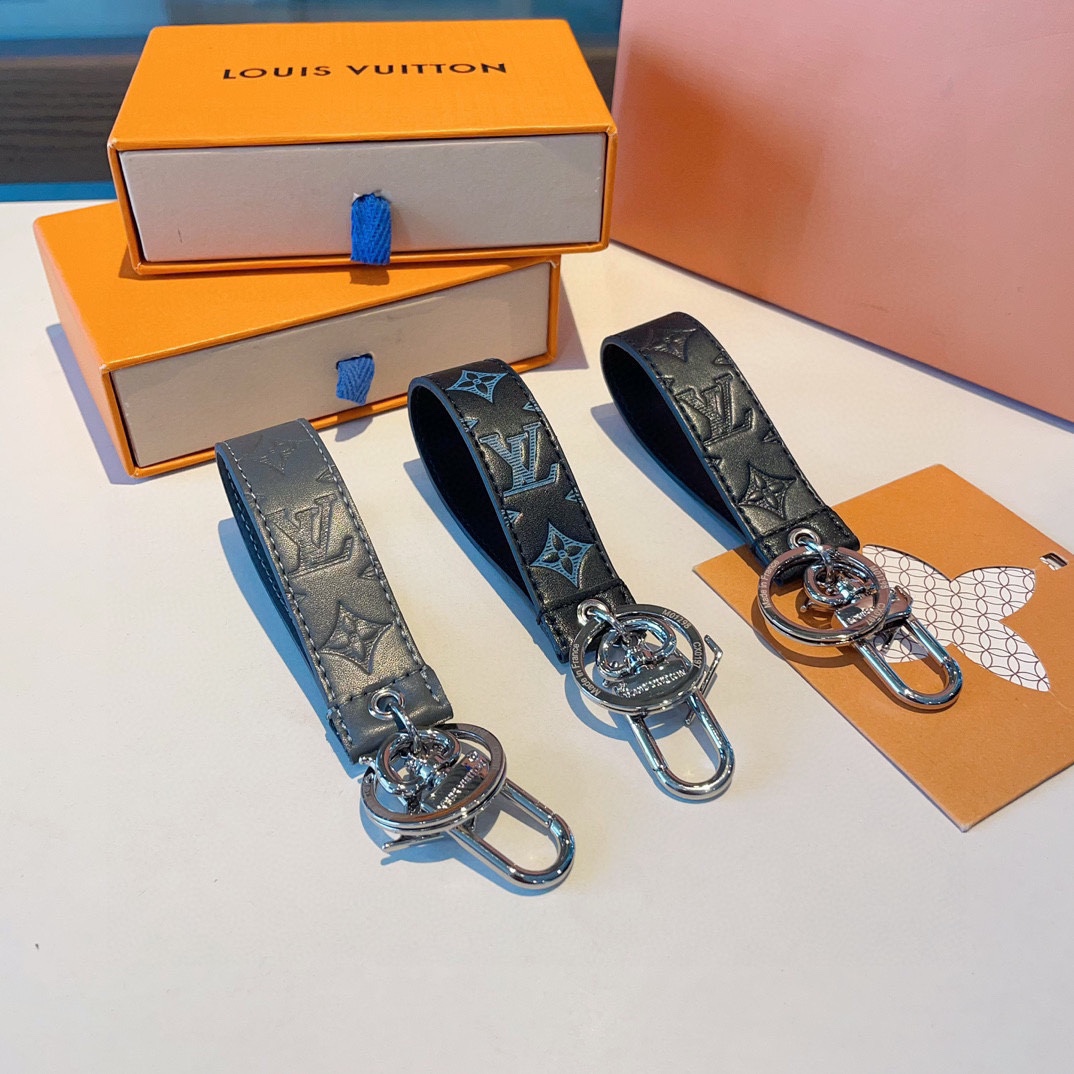 [TOP] Louis Vuitton LV MONOGRAM ECLIPSE DRAGONNE Keychain - 3 Color