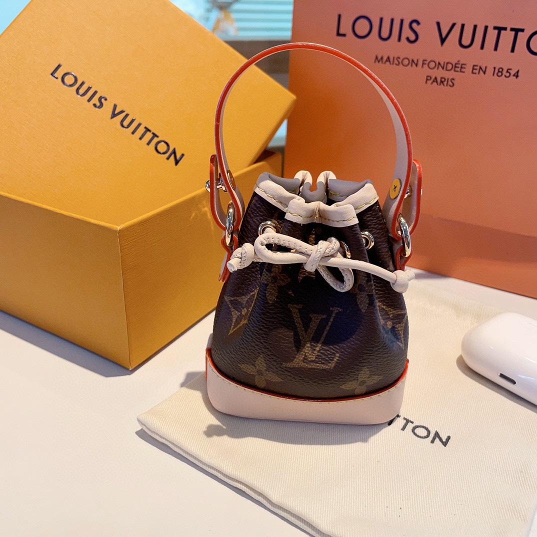 [TOP] Louis Vuitton LV MICRO NOE Bag Keychain - Brown