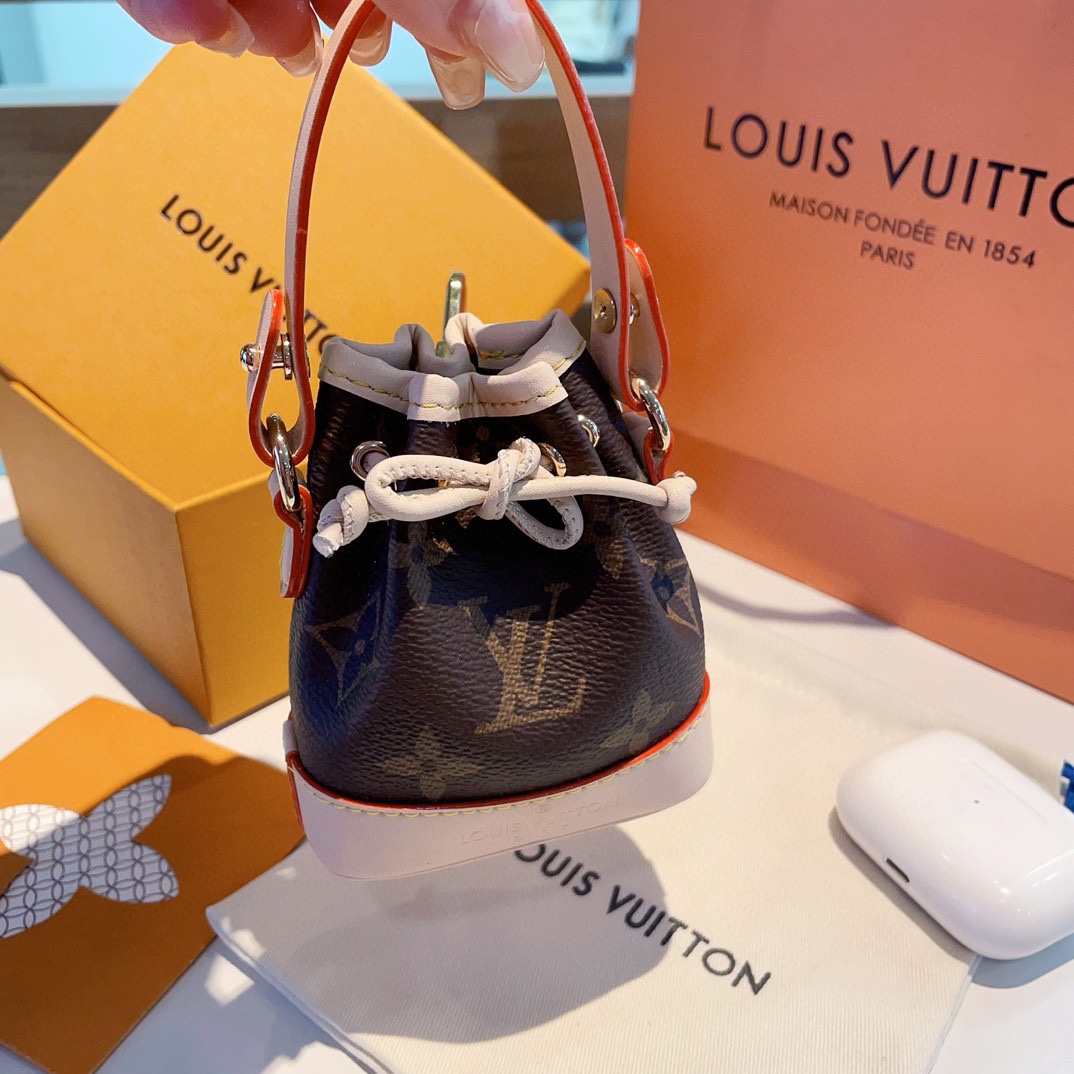 [TOP] Louis Vuitton LV MICRO NOE Bag Keychain - Brown