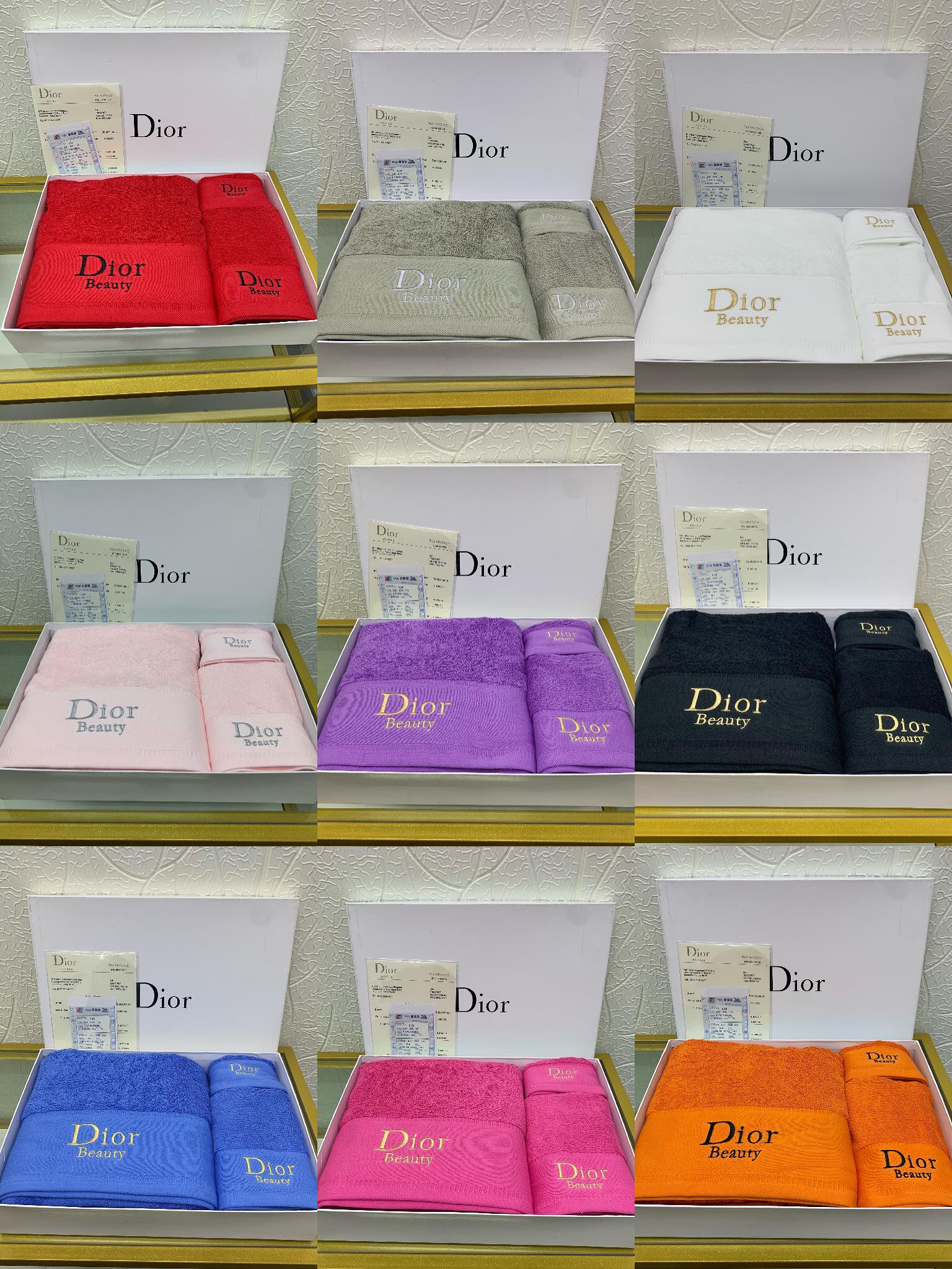 [TOP] Christian Dior Bath Towel 3 Piece Set - 8 Color