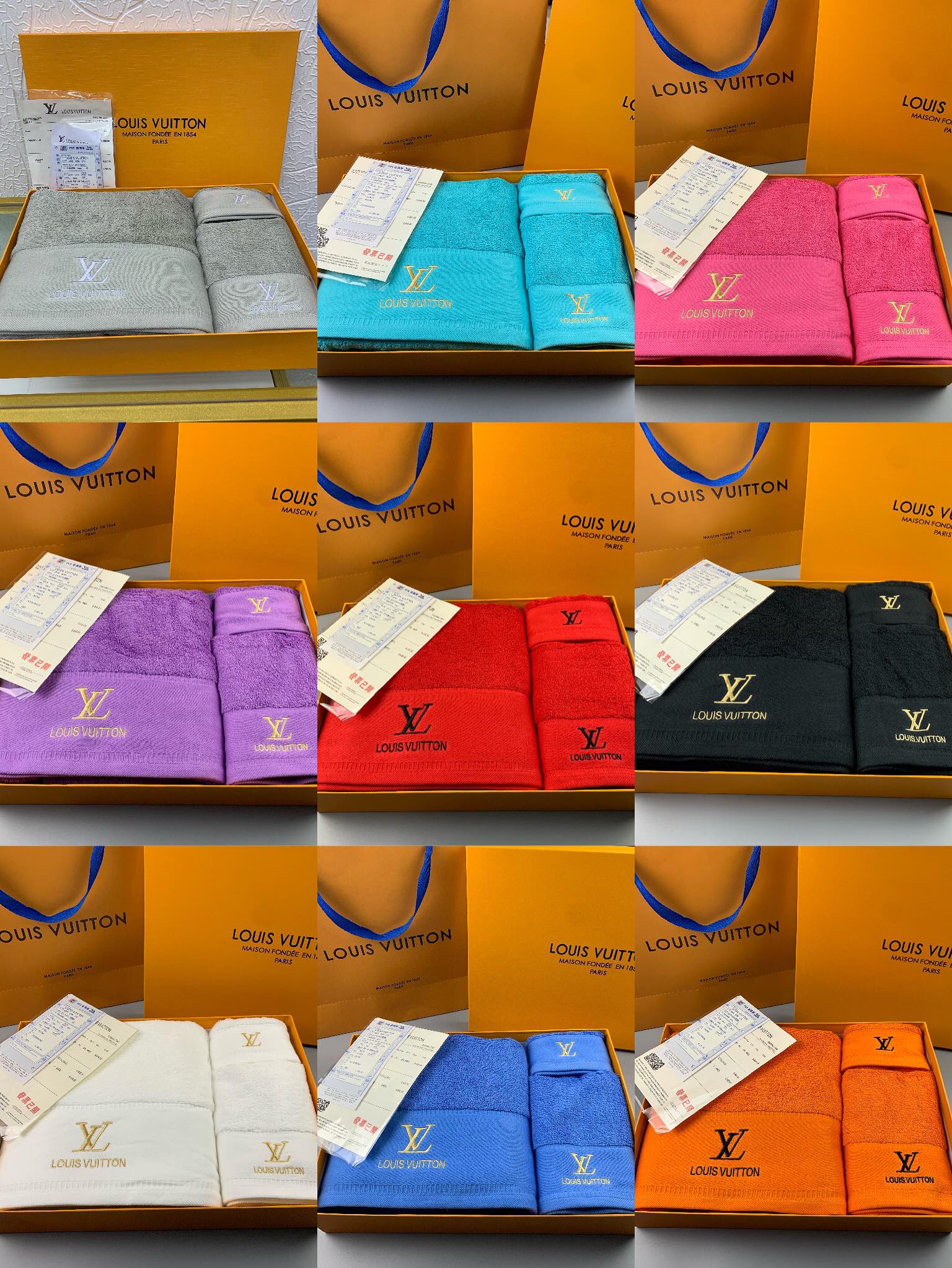 [TOP] Louis Vuitton LV Bath Towel 3 Piece Set - 8 Color