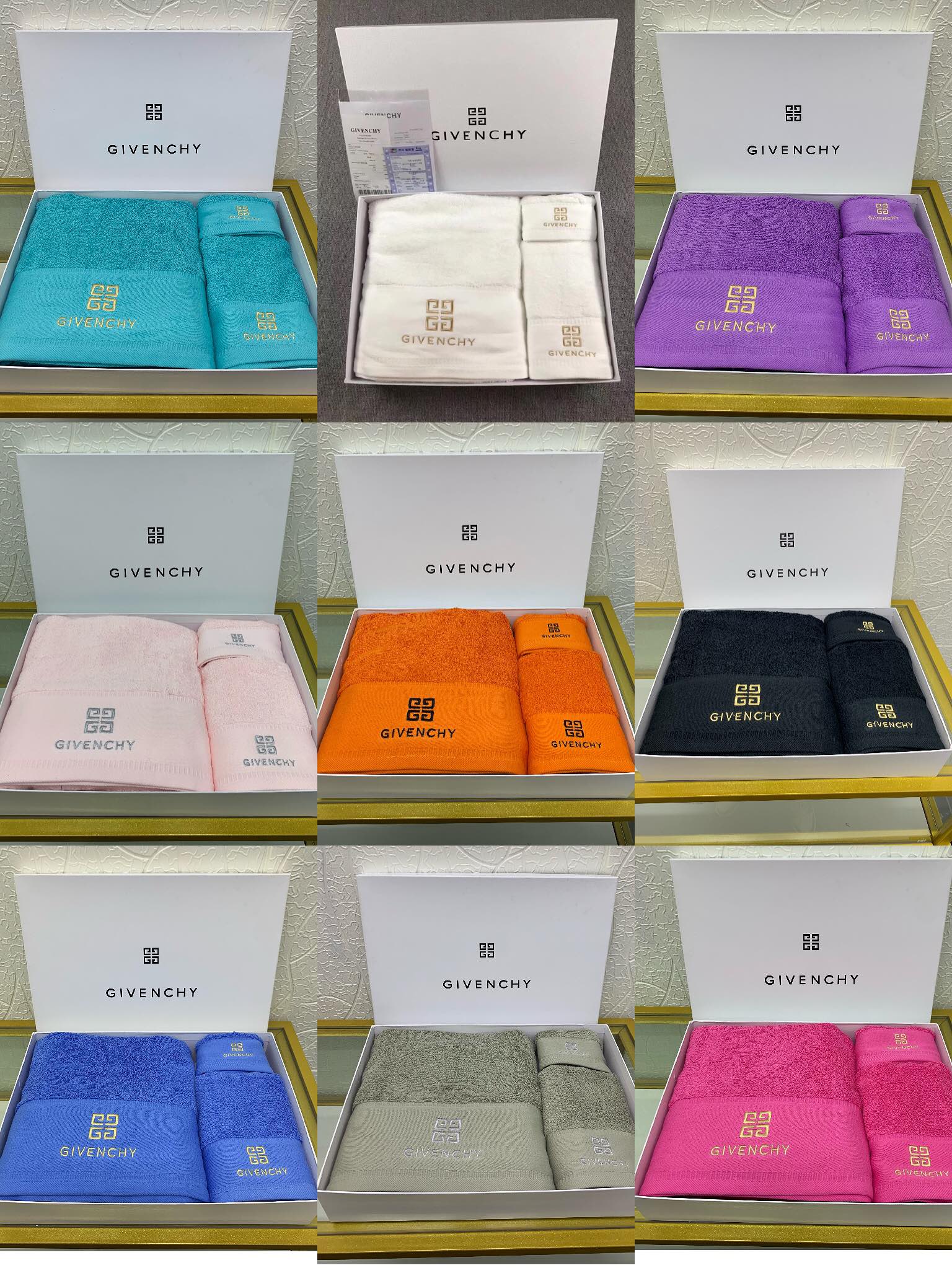 [TOP] GIVENCHY Bath Towel 3 Piece Set - 8 Color