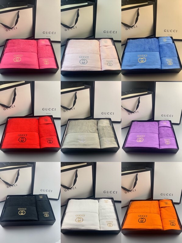 [TOP] GUCCI Bath Towel 3 Piece Set - 8 Color
