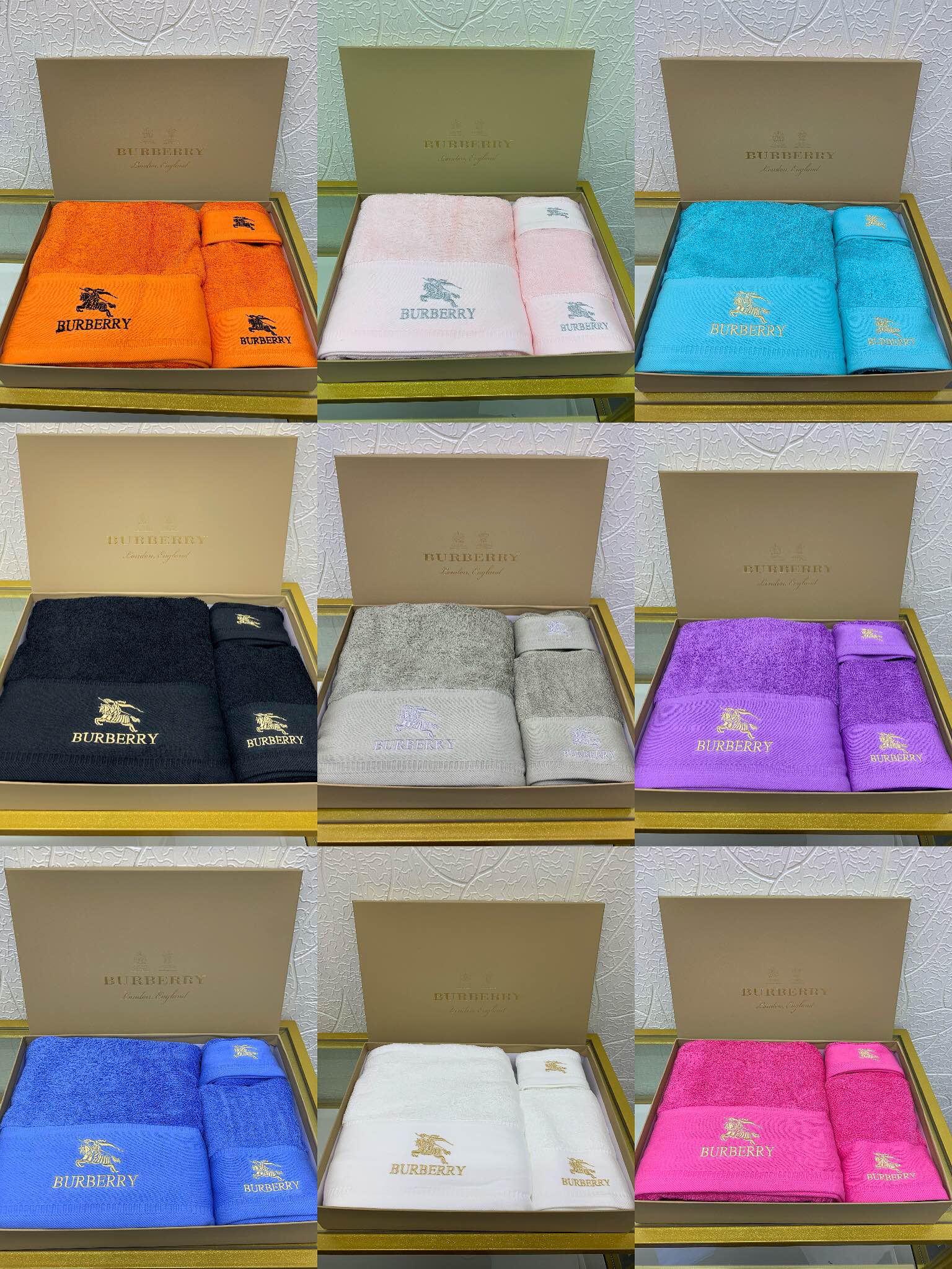 [TOP] BURBERRY Bath Towel 3 Piece Set - 8 Color