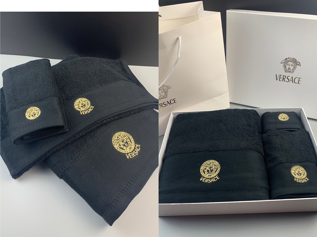 [TOP] VERSACE Bath Towel 3 Piece Set - 8 Color