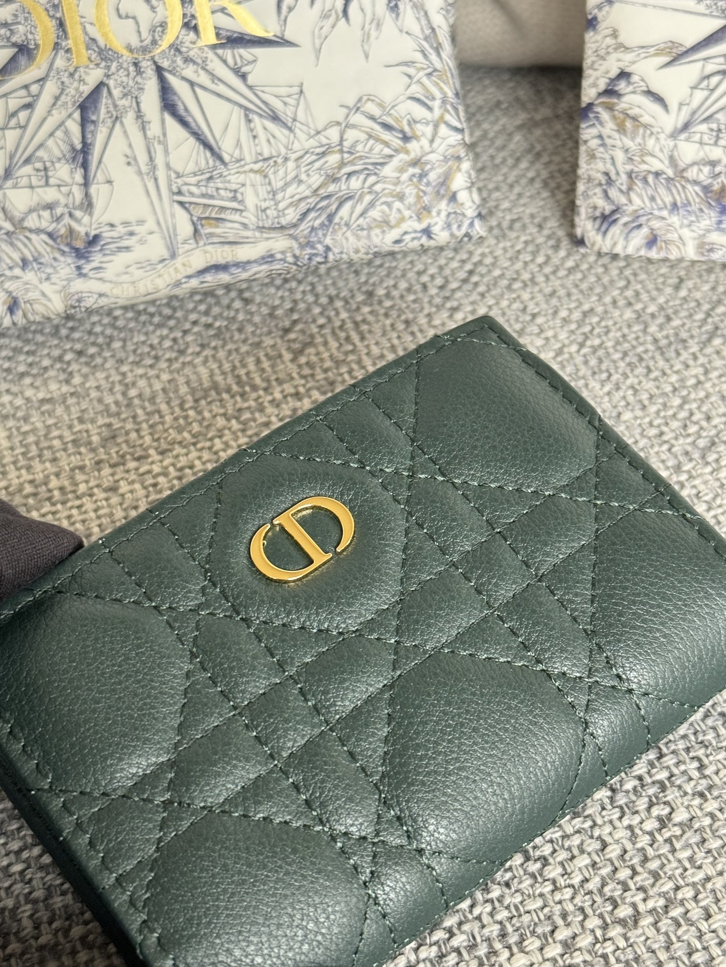 [TOP] Christian Dior Calfskin Leather Caro Card Bags 11x7.5x2.5cm - 10 Colors - 711 Luxury