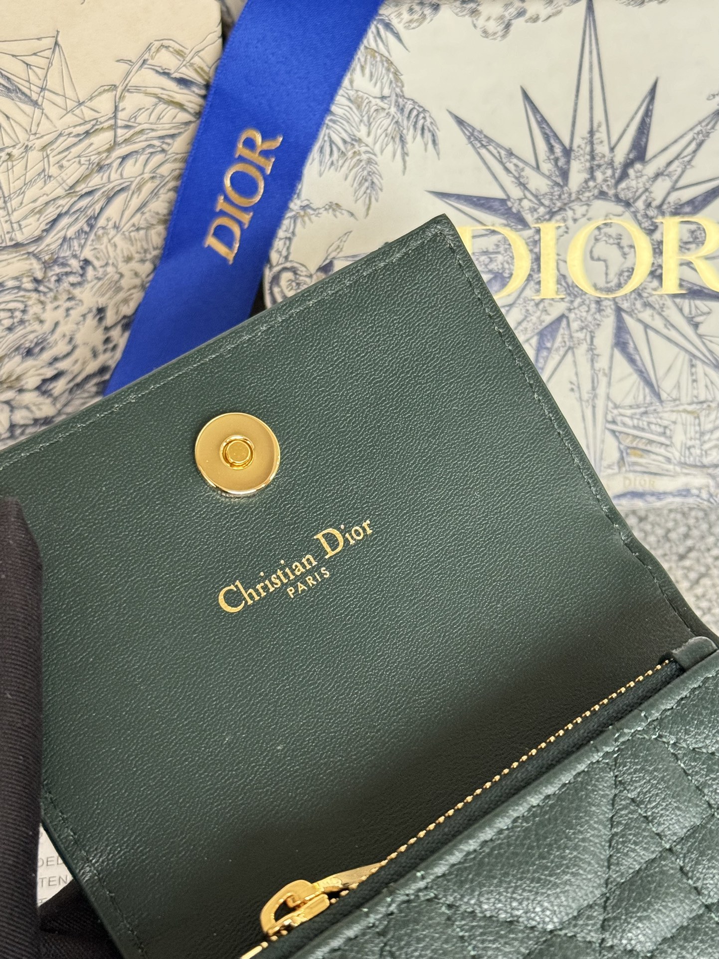[TOP] Christian Dior Calfskin Leather Caro Card Bags 11x7.5x2.5cm - 10 Colors - 711 Luxury