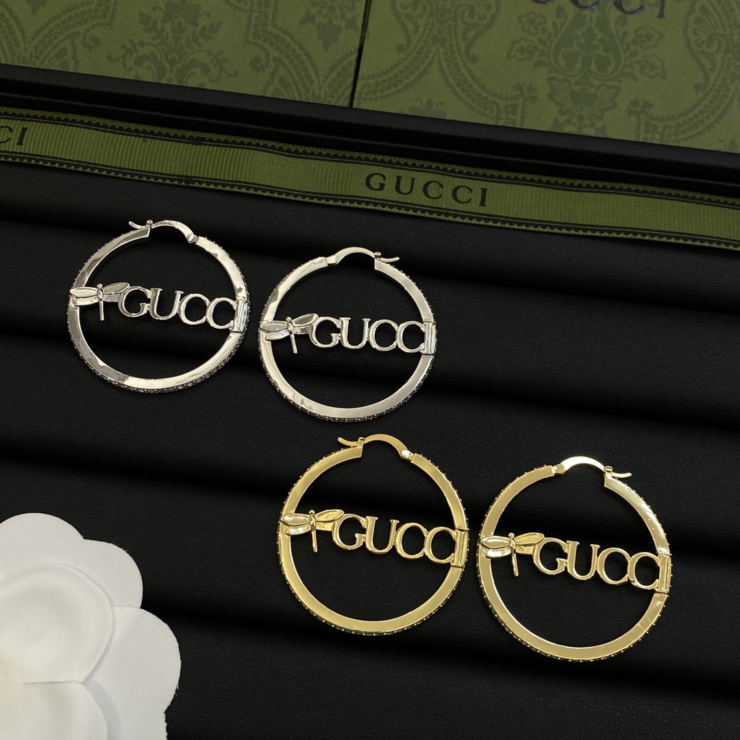 [TOP] GUCCI Earrings with Dragonfly - 2 Color