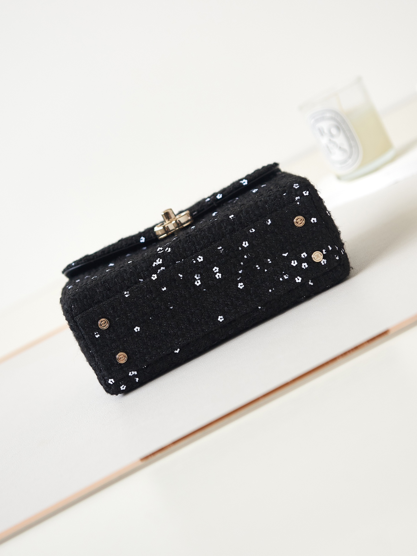 [TOP] CHANEL 23k Handle Box Bag 13.5×19×8cm - GHW - Black