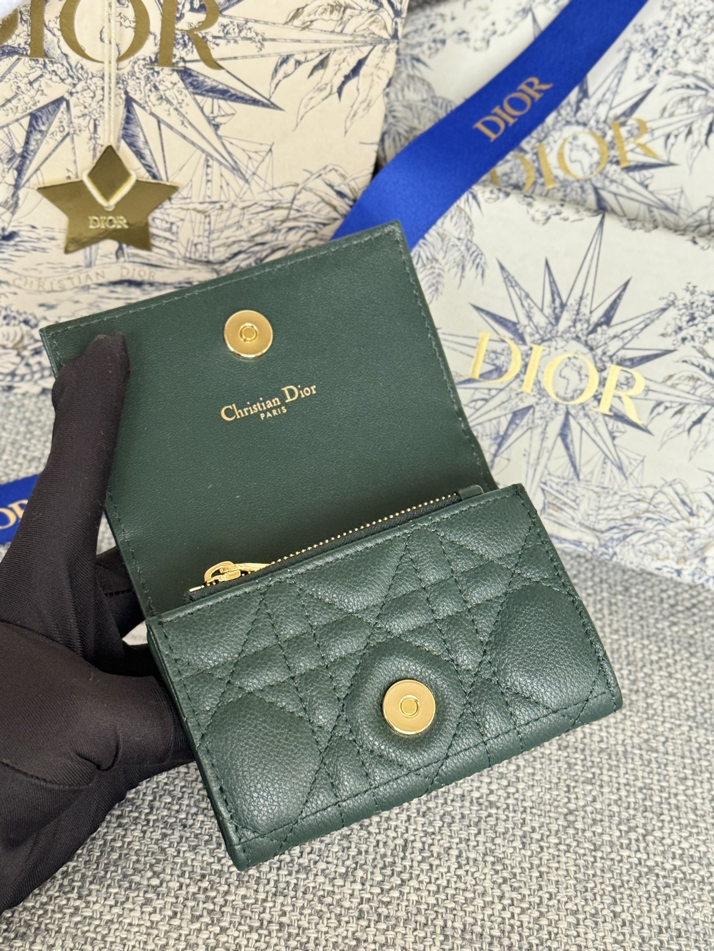 [TOP] Christian Dior Calfskin Leather Caro Card Bags 11x7.5x2.5cm - 10 Colors - 711 Luxury