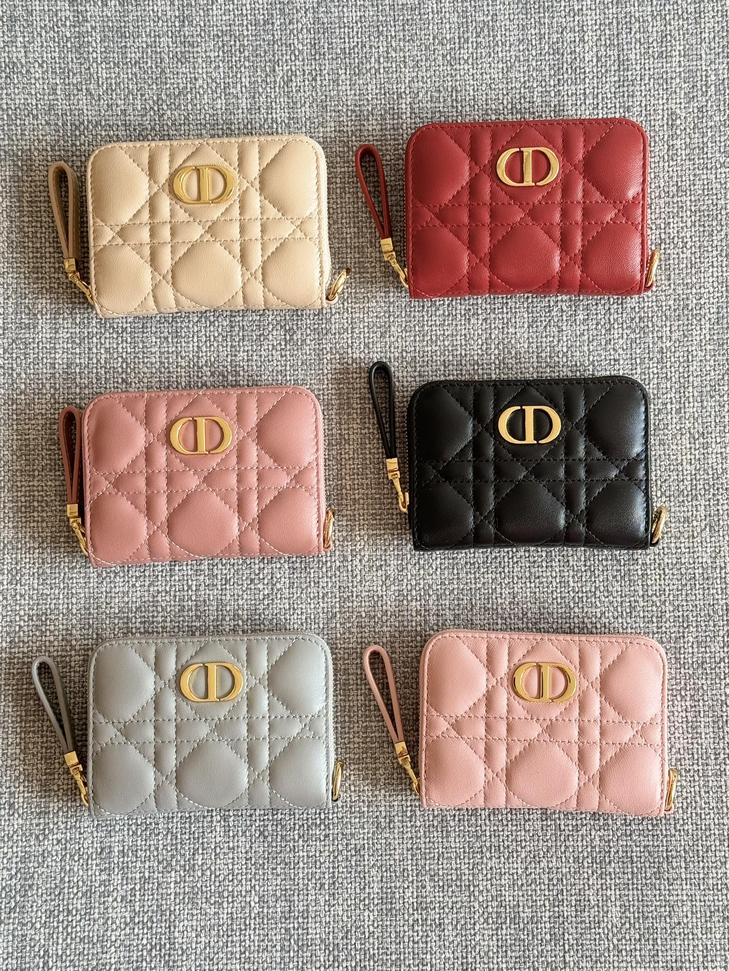 [TOP] Christian Dior Caro Zipper Card Bags - 6 Colors