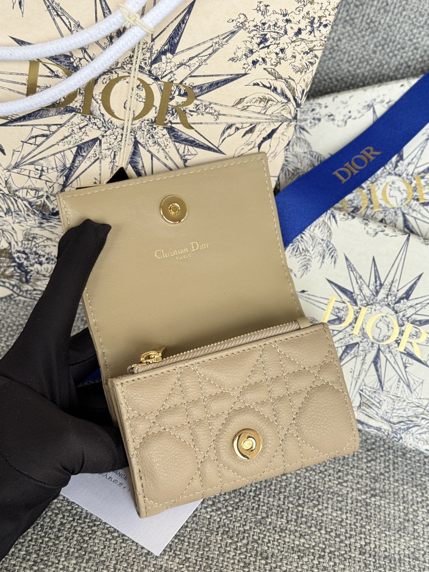 [TOP] Christian Dior Calfskin Leather Caro Card Bags 11x7.5x2.5cm - 10 Colors - 711 Luxury