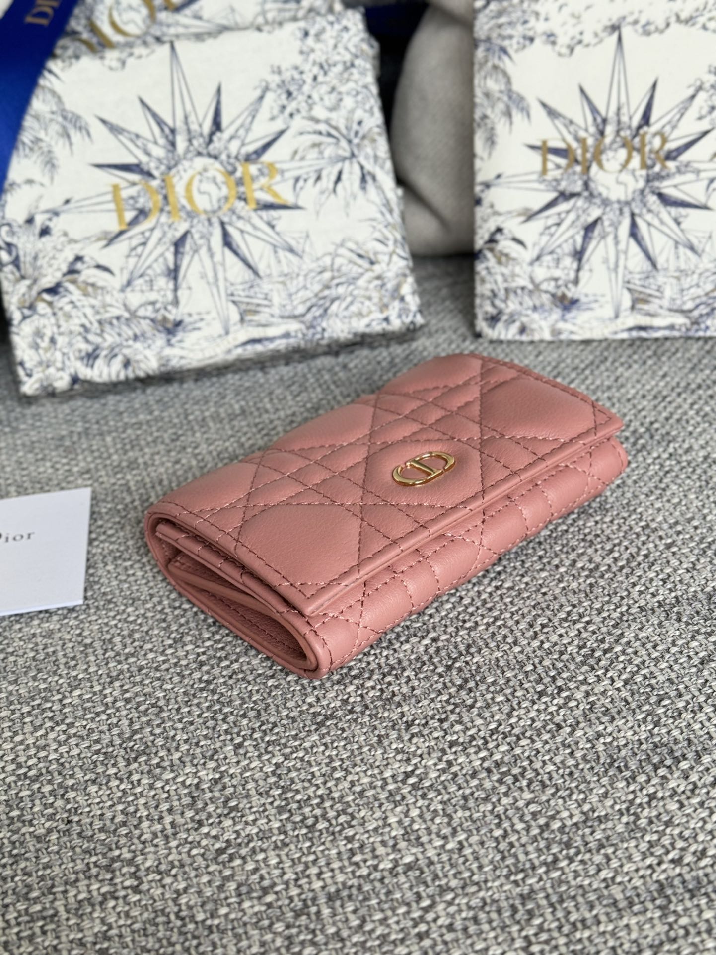 [TOP] Christian Dior Calfskin Leather Caro Card Bags 11x7.5x2.5cm - 10 Colors - 711 Luxury